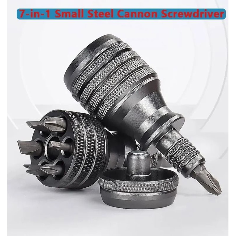 Mini Industrial Screwdriver Set With Aluminum Alloy Handle And 7 Interchangeable Bits 0