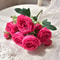 Rose Pink Silk Peony Bouquet With 5 Large Heads And 4 Small Buds For Wedding And Home Decoration 10