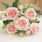 Rose Pink Silk Peony Bouquet With 5 Large Heads And 4 Small Buds For Wedding And Home Decoration 12
