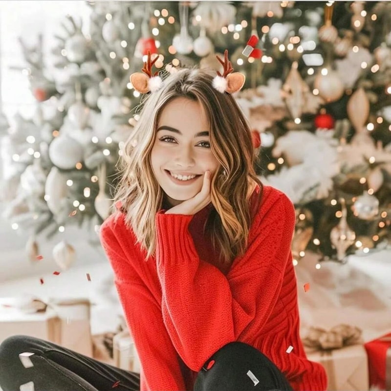 Christmas Reindeer Antler Hair Clips With Cute Deer Ears For Festive Holiday Styling 5