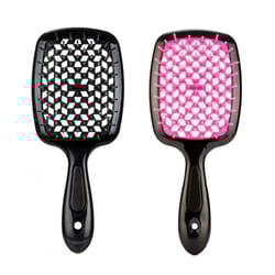 fluffy shape mesh comb hairdressing detangling hair brush plastic massage hollow comb for wet and dry hair