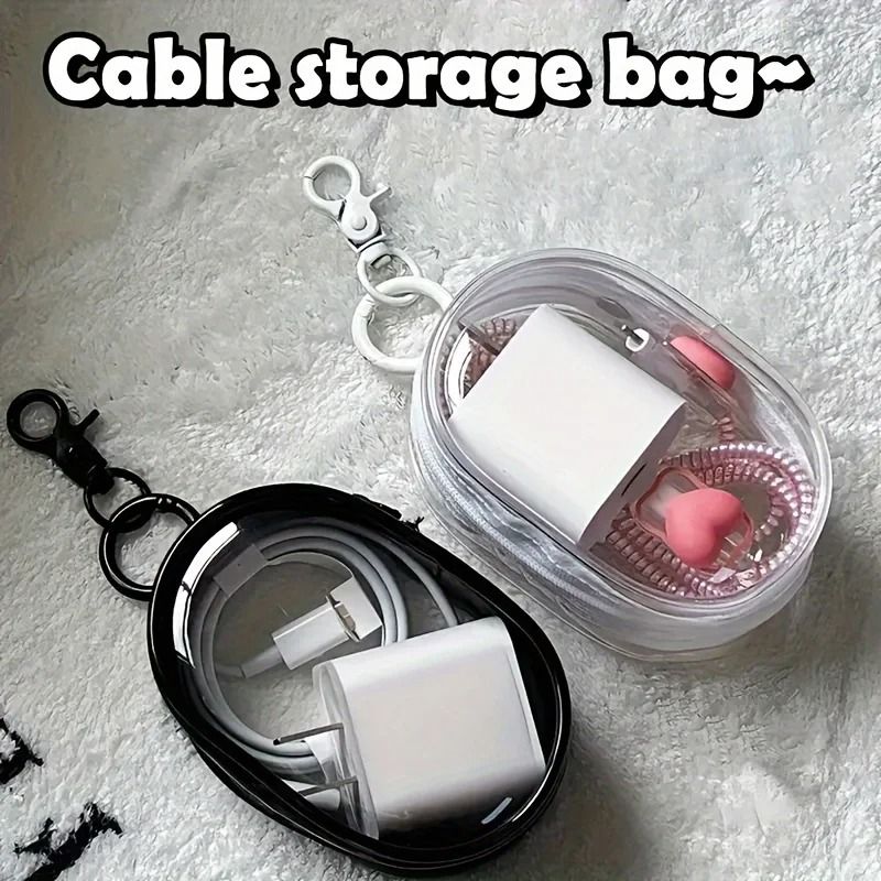 Portable Mini Clear Zipper Storage Bag Space Saving Organizer For Earphones Chargers And Small Acce 7