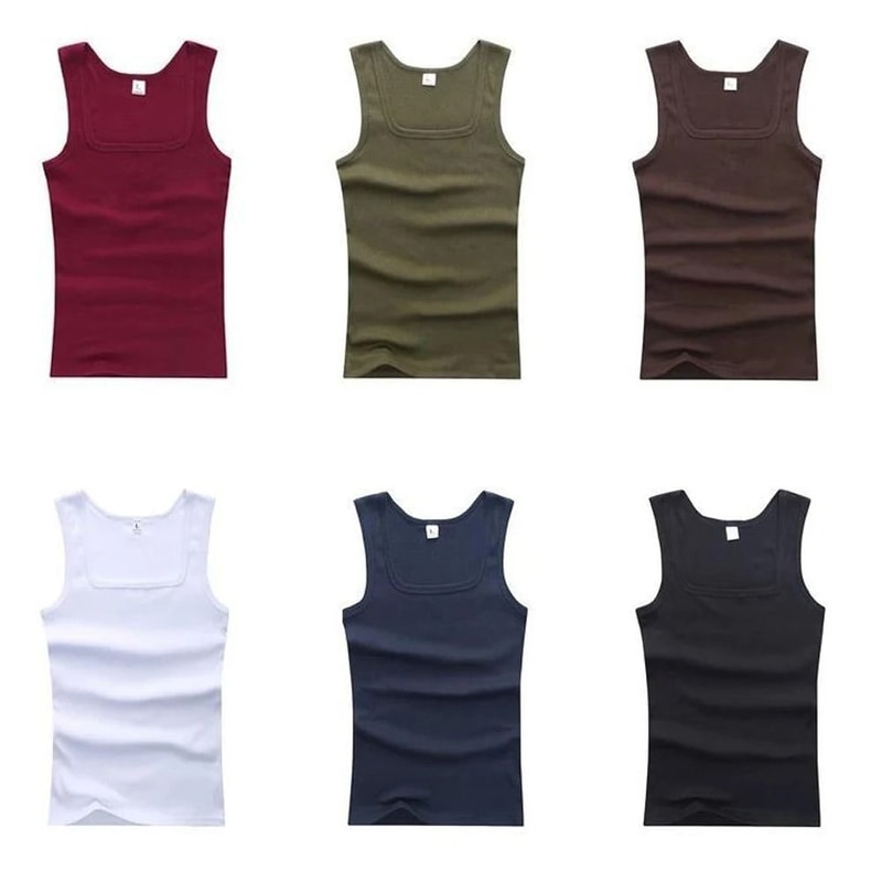 Men Cotton Tank Top Sleeveless Fitness Vest Casual Bodybuilding Shirt 0