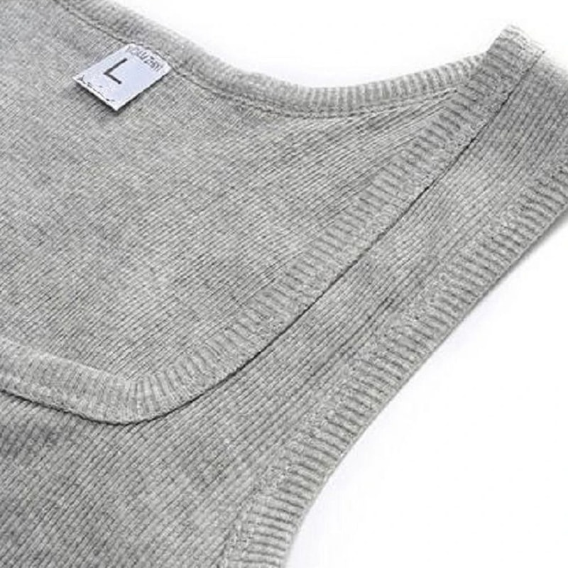 Men Cotton Tank Top Sleeveless Fitness Vest Casual Bodybuilding Shirt 3