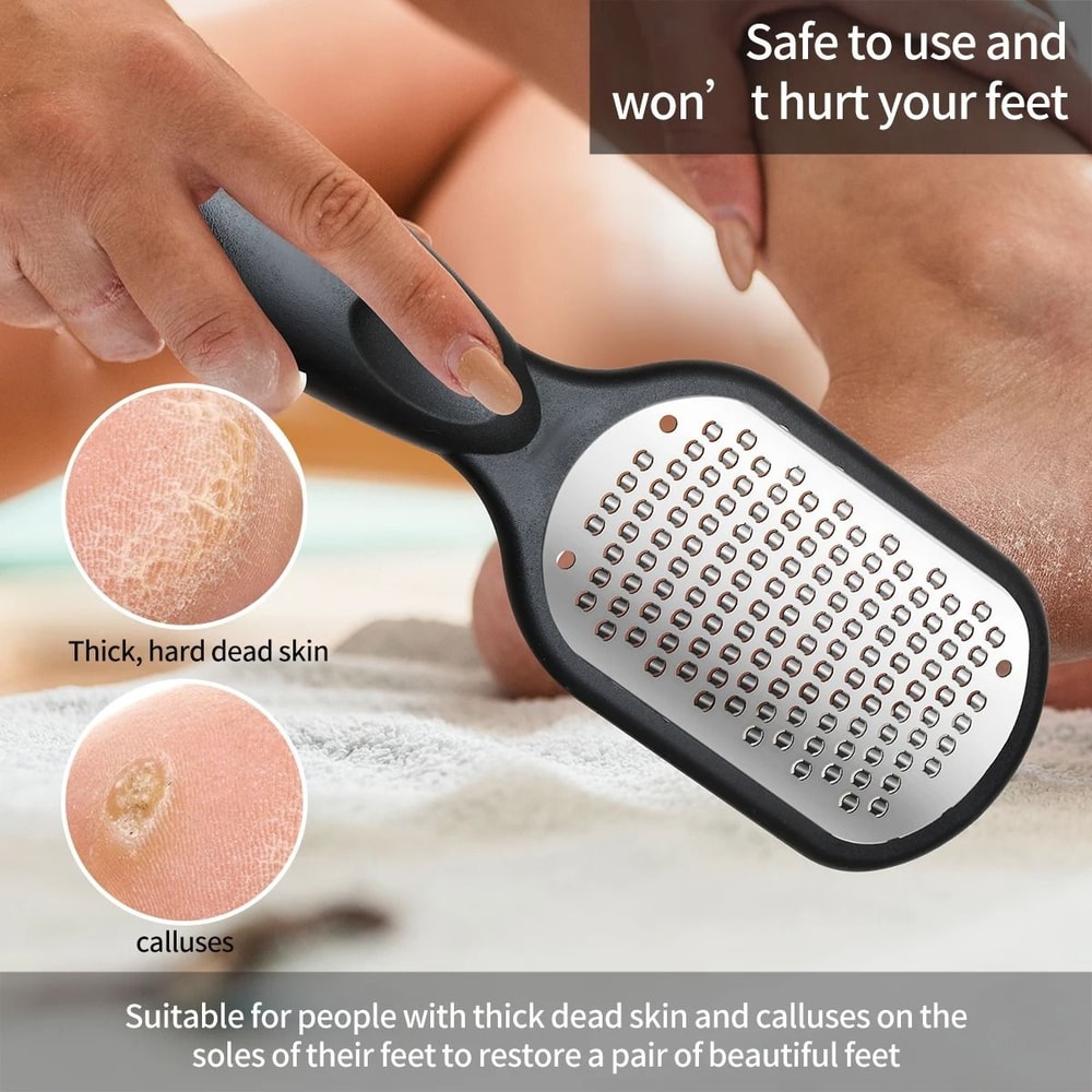 Double Sided Foot File Stainless Steel Pedicure Tool For Removing Callus And Smoothing Heels 0