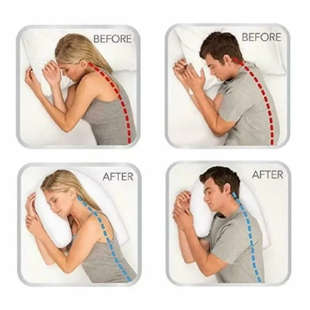 U Shape Side Sleeper Pillow With Ear Hole Contour Support For Neck And Shoulder Relief 4