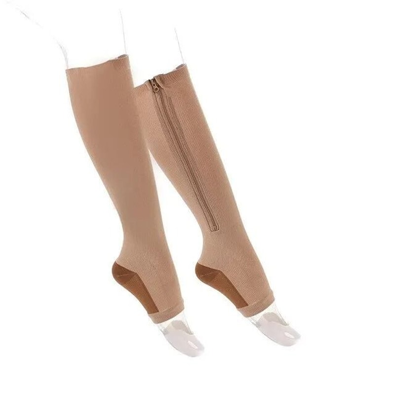 Compression Knee Support Socks With Zipper And Open Toe Design For Comfortable All Day Relief 8
