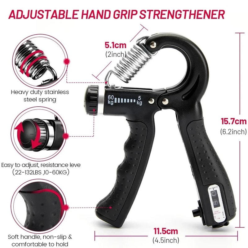 Grip Strength Trainer Kit For Hand Exercise Muscle Building And Injury Recovery Training 1