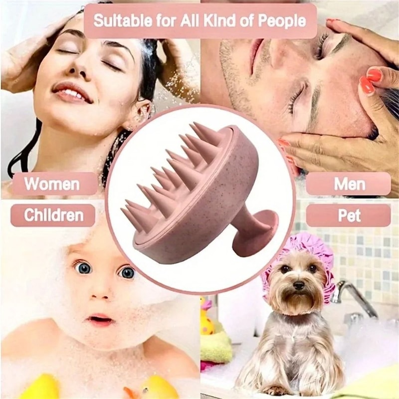 Silicone Shampoo Scalp Massage Brush For Gentle Hair Washing And Relaxing Body Cleansing 1