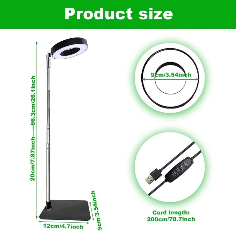Adjustable Full Spectrum LED Plant Growth Light With Three Color Modes And Dimmable Stand 4