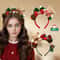 Christmas Bear Headband With Festive Bow Plush Holiday Hair Accessory For Women 0