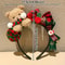 Christmas Bear Headband With Festive Bow Plush Holiday Hair Accessory For Women 4