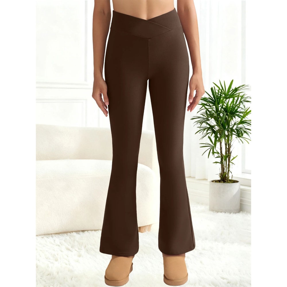 High Waisted Fleece Lined Flared Leggings For Women With Thermal Warmth And Tummy Control 12
