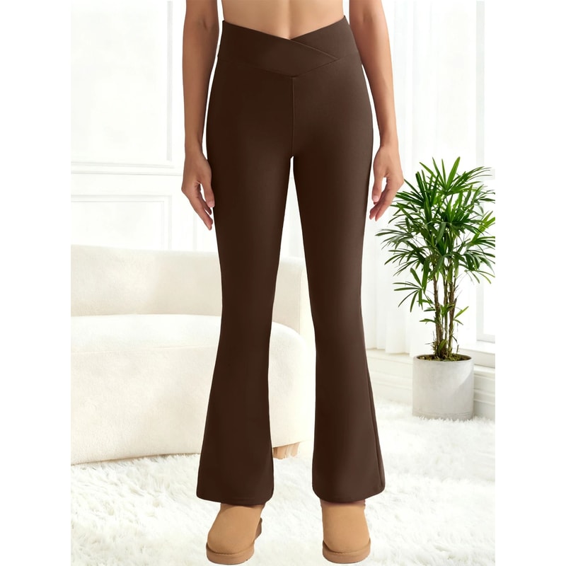 High Waisted Fleece Lined Flared Leggings For Women With Thermal Warmth And Tummy Control 12