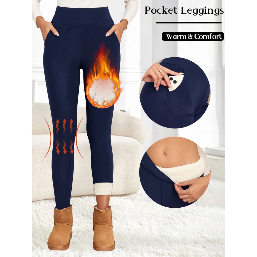High Waisted Fleece Lined Flared Leggings For Women With Thermal Warmth And Tummy Control 13