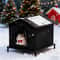 Outdoor Insulated Cat House With Elevated Shelf And Cushion For Warm Winter Shelter 3