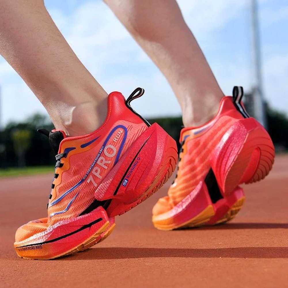 Lightweight Carbon Plate Sneakers For Men With Soft Sole Breathable Mesh And Nonslip Running Design 1