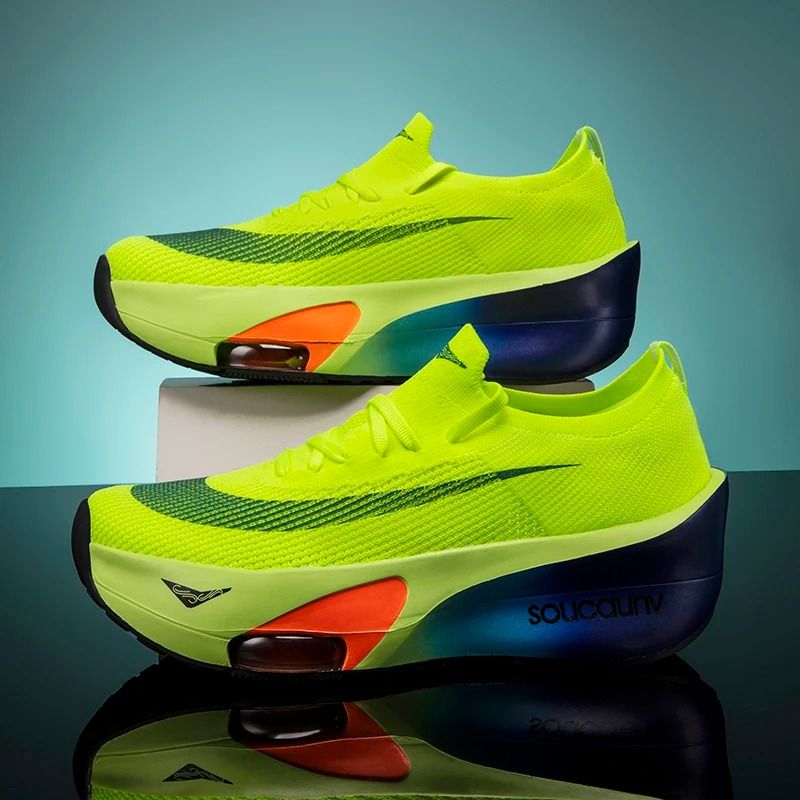 Marathon Carbon Plate Running Shoes With Air Cushion Lightweight Breathable Nonskid Design For Men 6