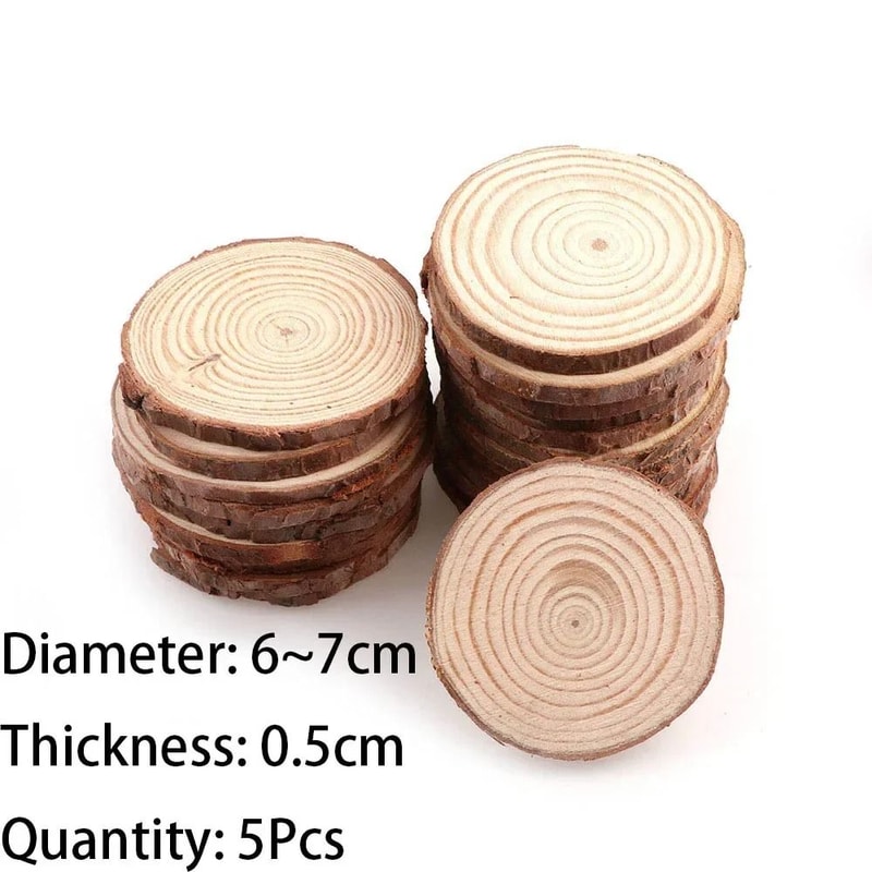 Natural Pine Wood Slices For DIY Crafts Thick Unfinished Log Discs With Bark For Art Wedding And Pa 9