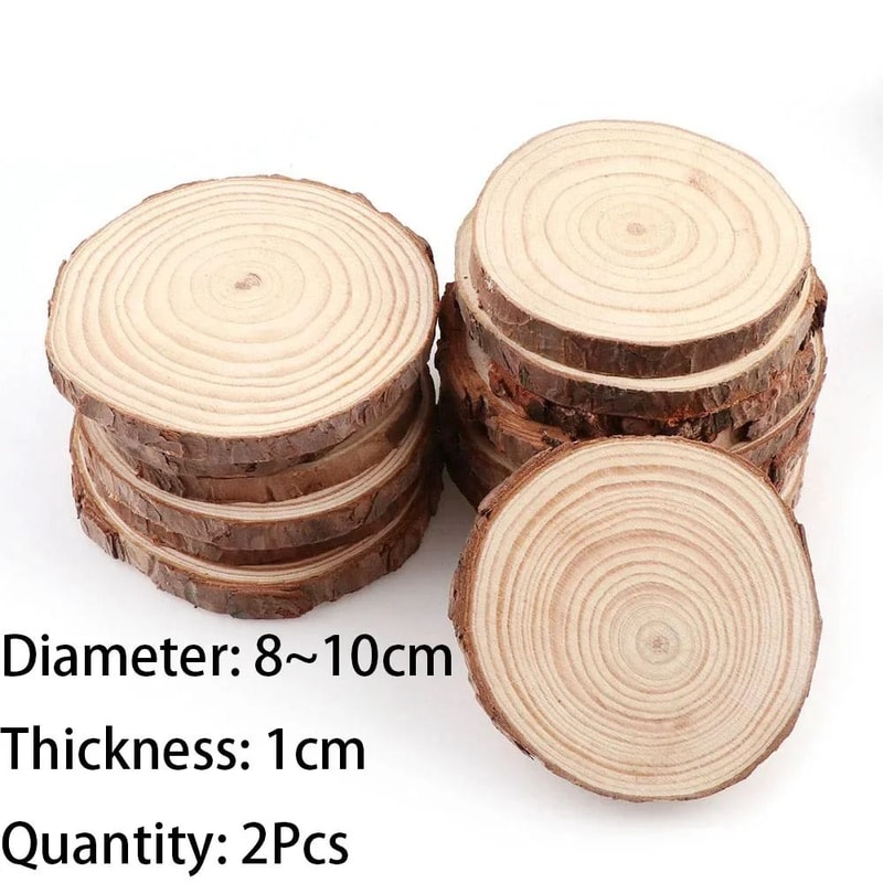Natural Pine Wood Slices For DIY Crafts Thick Unfinished Log Discs With Bark For Art Wedding And Pa 10