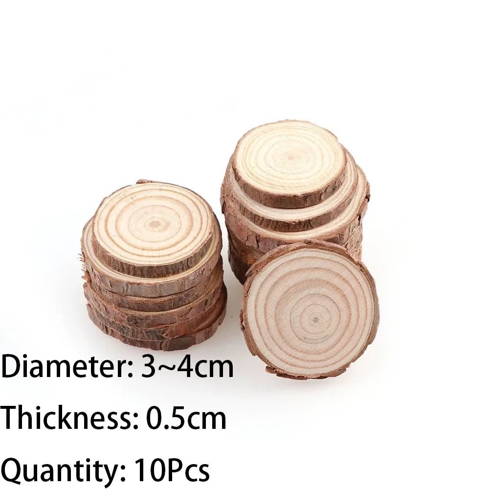 Natural Pine Wood Slices For DIY Crafts Thick Unfinished Log Discs With Bark For Art Wedding And Pa 7