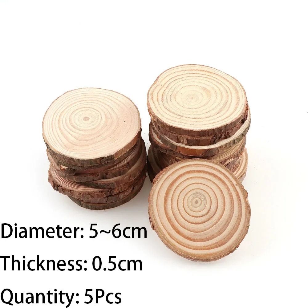Natural Pine Wood Slices For DIY Crafts Thick Unfinished Log Discs With Bark For Art Wedding And Pa 8