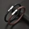 Mens PU Leather Magnetic Suction Bracelet Set With Alloy Buckle Stylish Mature Gift For Men 0