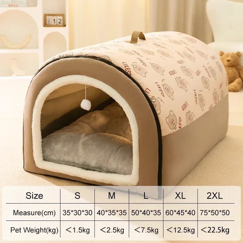 Winter Warm Detachable Dog House Soft Non Slip Pet Bed For Small And Medium Dogs And Cats 5