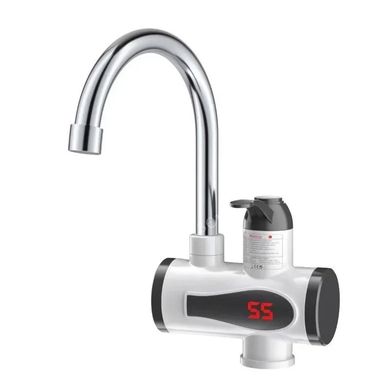 3000W Electric Instant Hot Water Faucet Tankless Kitchen Water Heater Tap With LED Temperature Disp 0