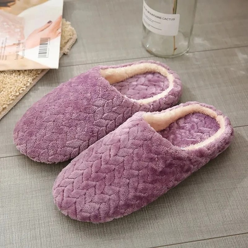 Unisex Fluffy Home Slippers Soft Lightweight Anti Slip Indoor Slides For Autumn And Winter 9