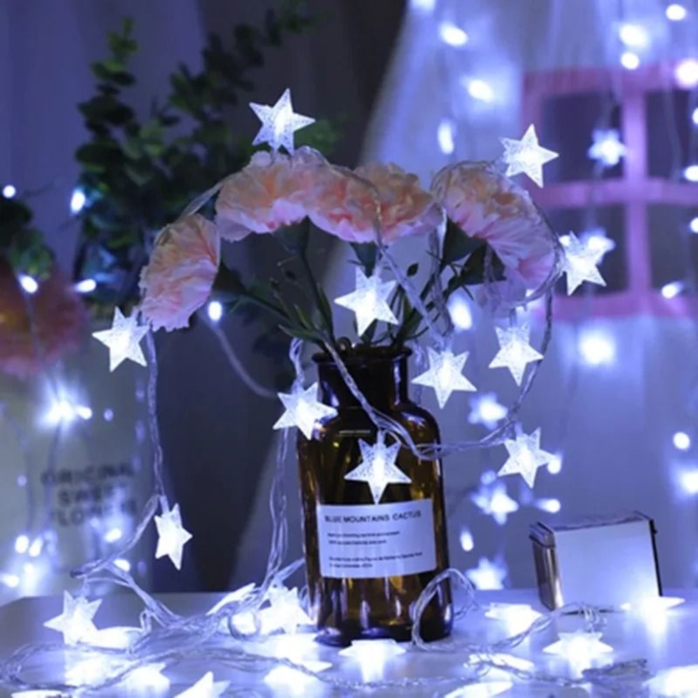 LED Star String Lights Outdoor Fairy Garland Lights For Home Wedding Garden Christmas Decor 4