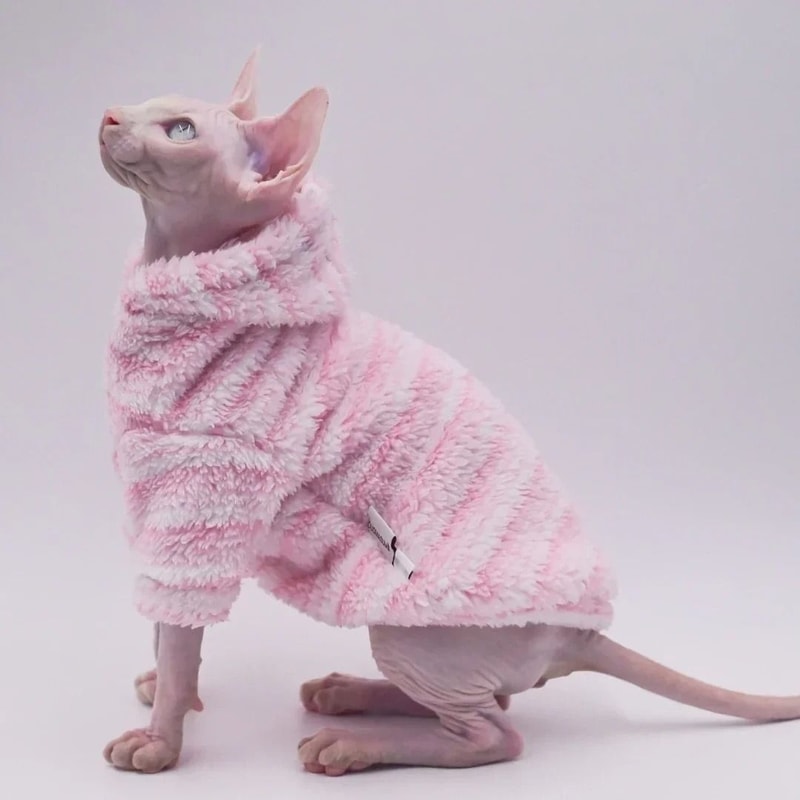 Soft Double Sided Fluffy Winter Jacket For Sphynx And Hairless Cats 4