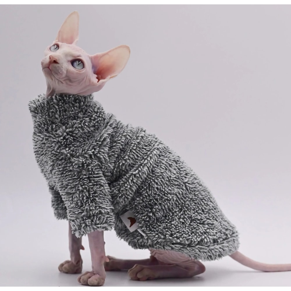 Soft Double Sided Fluffy Winter Jacket For Sphynx And Hairless Cats 8