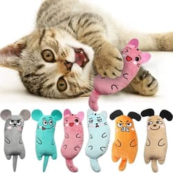 catnip chewing plush toy for cats teeth grinding and interactive play
