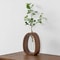 Solid Wood Flower Vase With Glass Tube For Mini Water Grown Plants 1