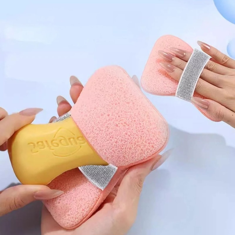 Sponge Soap Bag Foaming Net Pouch Exfoliating Body Scrubber 1