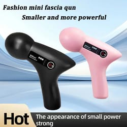 mini massage gun with lcd screen and 6 heads portable electric muscle massager