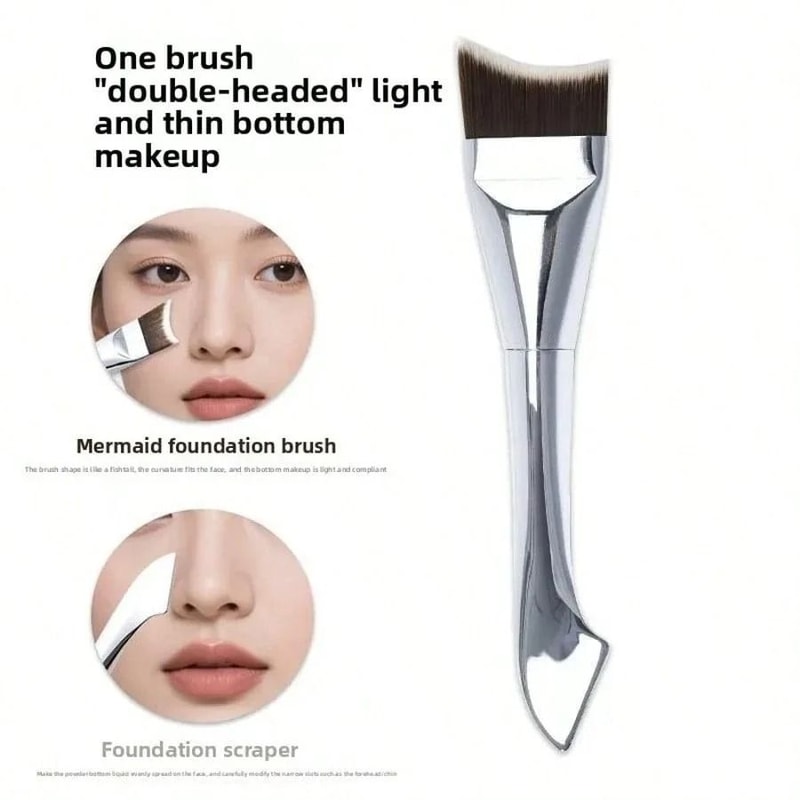 Arc Shaped Ultra Thin Flat Foundation Brush Professional Liquid Makeup Brush 9