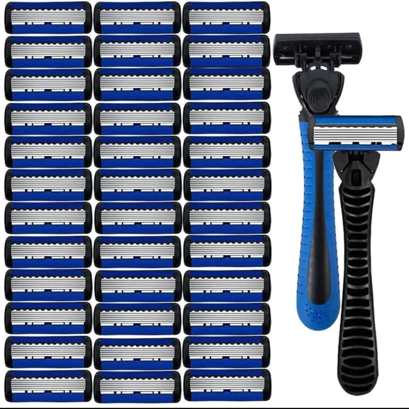 Six Layer Razor Blade Mens Stainless Steel Clean Shaving Water Washed Razor 0