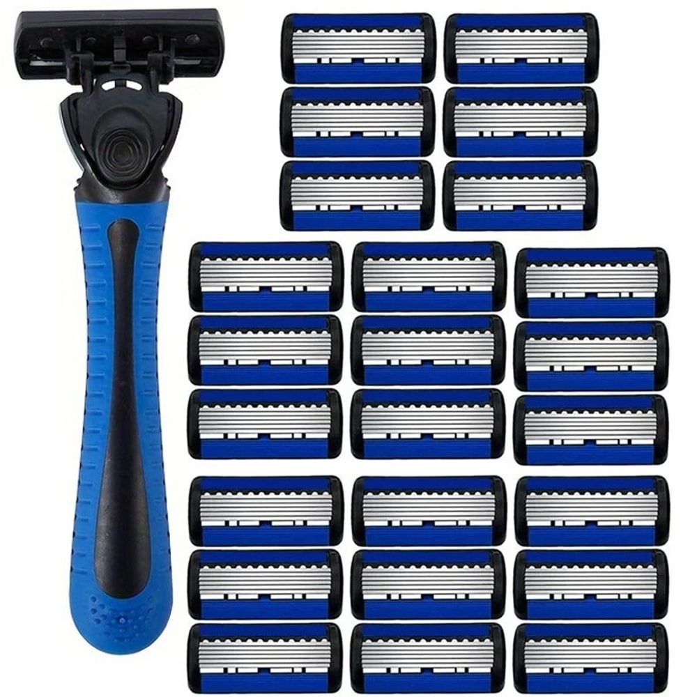 Six Layer Razor Blade Mens Stainless Steel Clean Shaving Water Washed Razor 10