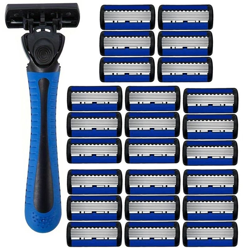 Six Layer Razor Blade Mens Stainless Steel Clean Shaving Water Washed Razor 10