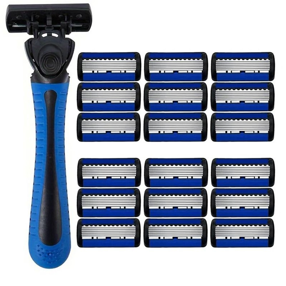 Six Layer Razor Blade Mens Stainless Steel Clean Shaving Water Washed Razor 6