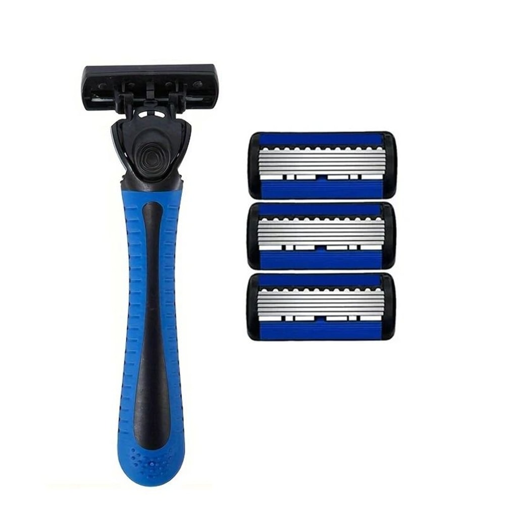 Six Layer Razor Blade Mens Stainless Steel Clean Shaving Water Washed Razor 7