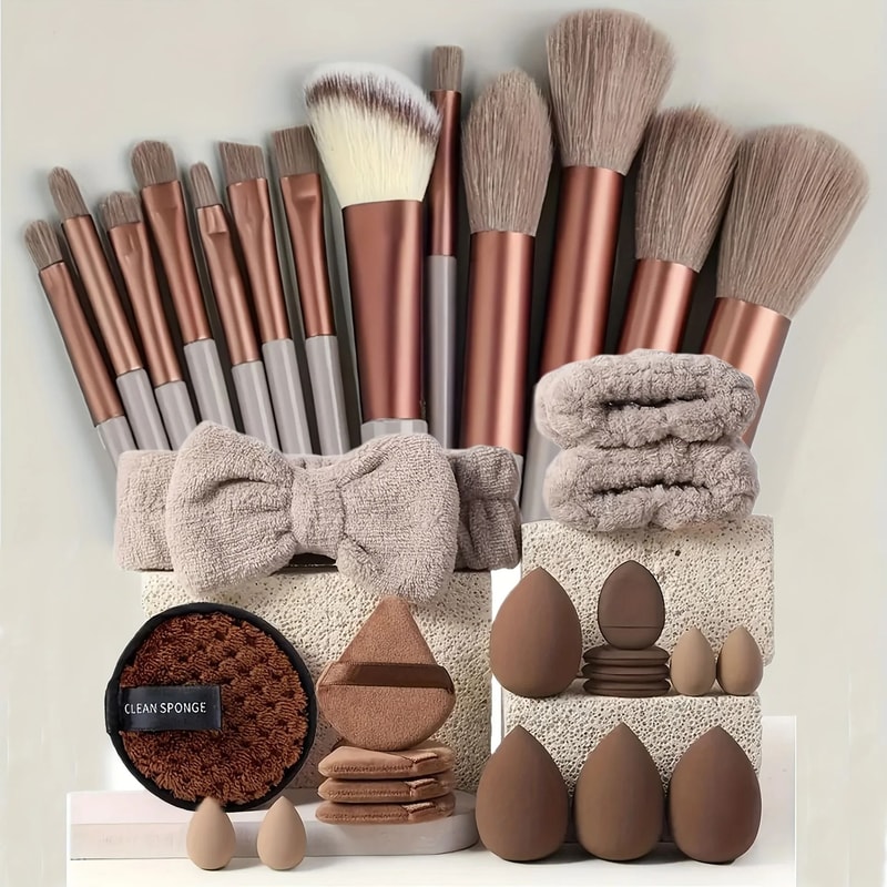 33 Piece Makeup Sponge Beauty Set For Blending Applying And Removing Makeup 7