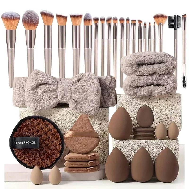 33 Piece Makeup Sponge Beauty Set For Blending Applying And Removing Makeup 12