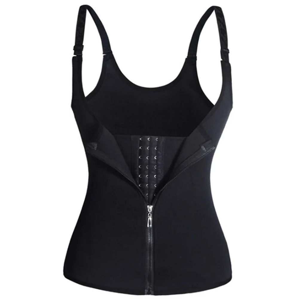 Waist Trainer Tank Top Zipper Tummy Control Sleeveless Body Shaper For Women 6