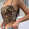 Leopard Pattern Backless Cross Lace Up Crop Tank Top For Women 1
