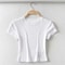 Womens Slim ONeck Short Sleeve Stretch Crop Top 7