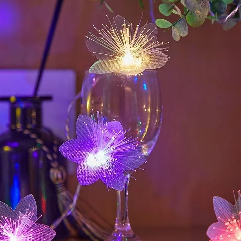LED Fiber Optic Fairy Light Garland BatteryOperated Decorative String For Parties And Holidays 5