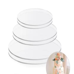 acrylic round cake disc set reusable cake boards for diy cake decorating